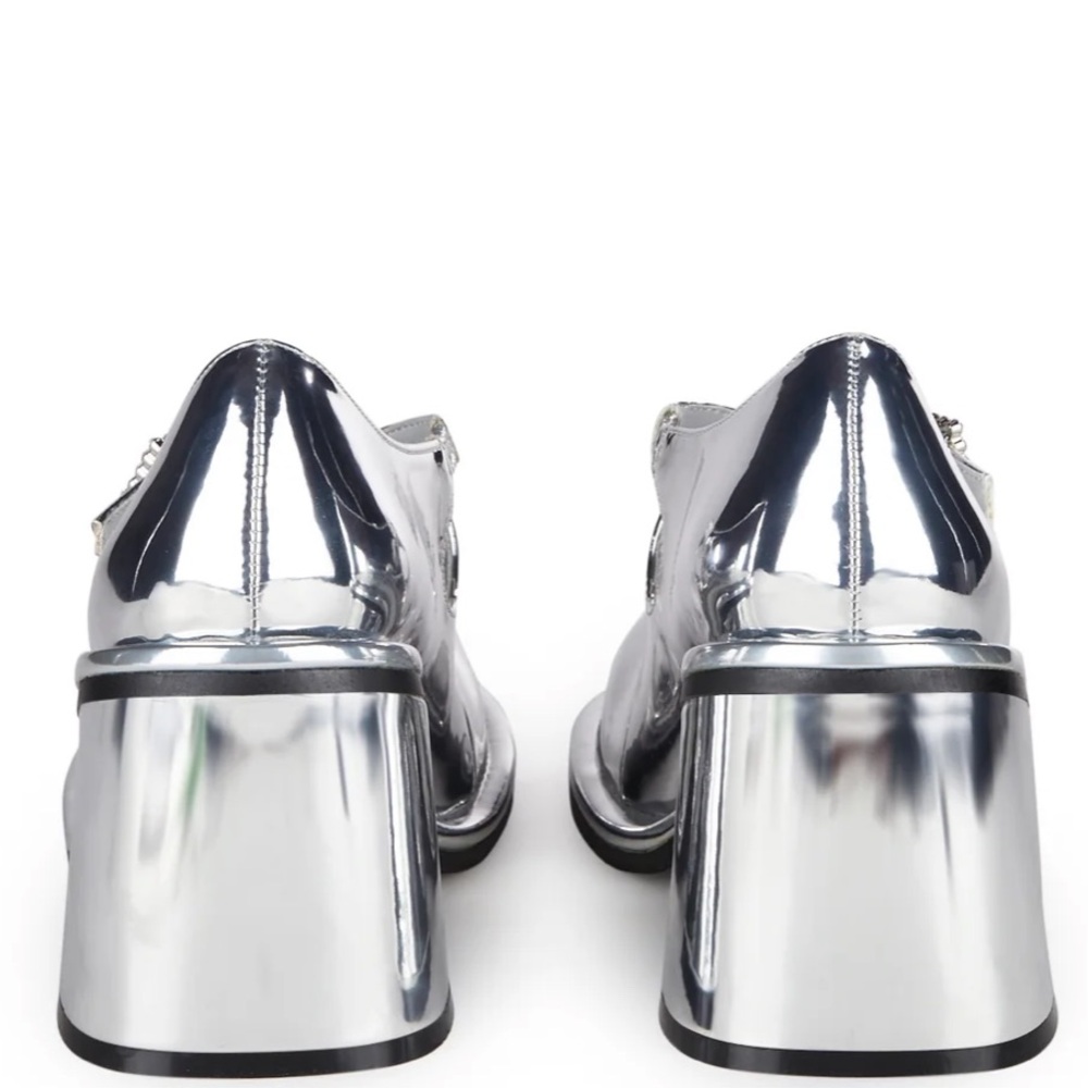 Dolls Kill Total Vengeance Mary Jane Heels – Silver, Size 8 – NEW - Picture 4 of 9